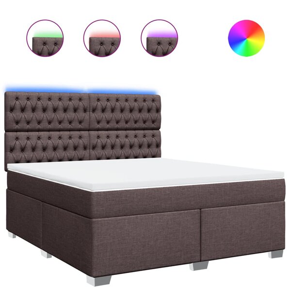 vidaXL Sommier à lattes de lit avec matelas Marron foncé 180x200 cm