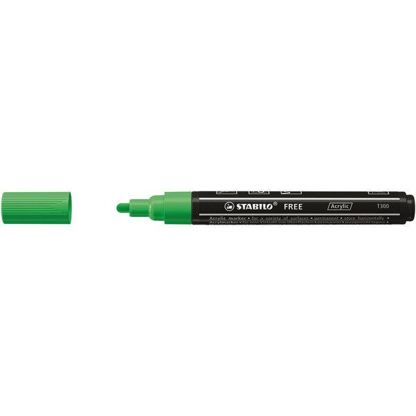 Marqueur pointe moyenne FREE acrylic T300 vert feuille STABILO