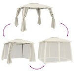 vidaXL Tonnelle avec double toit et parois en filet crème acier
