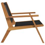 vidaXL Chaises de jardin 2 Pièces noires 76x67x73.5 cm en bois massif d'acacia
