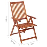 vidaXL Chaises pliables de jardin 4 Pièces Bois d'acacia solide