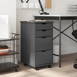 vidaXL Armoire roulante avec tiroirs MOSS gris bois de pin solide