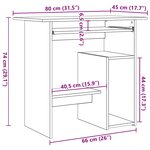 vidaXL Bureau Chêne sonoma 80x45x74 cm Bois d’ingénierie