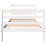 vidaXL Cadre de lit avec tête de lit blanc 90x200cm bois de pin massif
