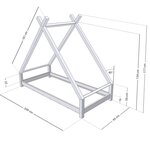 Lit tipi enfant TAHUKA 90 x 200 vert pétrole