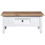 vidaXL Table basse Pin mexicain Gamme Corona Blanc 100x55x44 cm