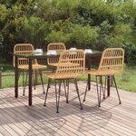 vidaXL Ensemble à manger de jardin 5Pièces Résine tressée