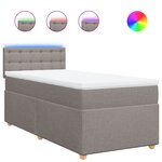 vidaXL Sommier à lattes de lit avec matelas Taupe 90x190 cm Tissu