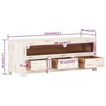 vidaXL Meuble TV Bois massif d'acacia 110x30x40 cm Blanc
