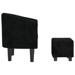 vidaXL Fauteuil avec repose-pied noir velours