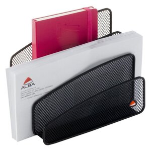 Range-lettres Meshletter, 3 compartiments en métal Mesh noir