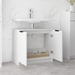 vidaXL Armoire salle de bain Blanc 64 5x33 5x59 cm Bois d'ingénierie