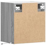 vidaXL Tables de chevet murales avec lumières LED 2 Pièces sonoma gris