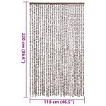vidaXL Rideau anti-mouches taupe et blanc 118x220 cm chenille