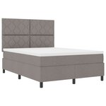 vidaXL Lit à ressorts avec matelas taupe 140x200 cm en tissu