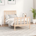 vidaXL Cadre de lit et tête de lit 100x200 cm bois de pin massif