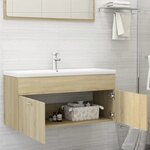 vidaXL Armoire d'évier avec lavabo intégré Chêne sonoma Aggloméré