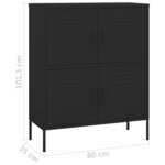 vidaXL Armoire de rangement Noir 80x35x101 5 cm Acier