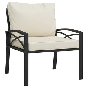 vidaXL Chaise de jardin avec coussins sable 68x76x79 cm acier