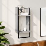 vidaXL Étagère murale avec barre sonoma gris 30x25x65 cm