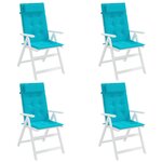 vidaXL Coussins de chaise à dossier haut lot de 4 turquoise