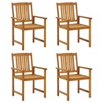 vidaXL Chaises de jardin lot de 4 Bois d'acacia solide