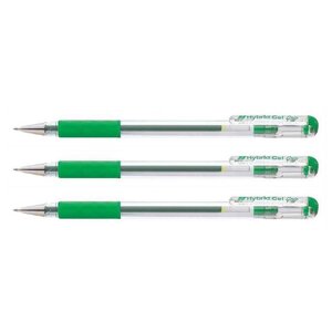 stylo roller à encre gel Hybrid Gel Grip K116 vert x 3 PENTEL