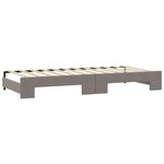 vidaXL Lit de jour avec gigogne et matelas taupe 90x200 cm tissu