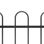 Vidaxl clôture de jardin avec dessus en cerceau acier 13 6x1 5 m noir