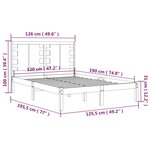 vidaXL Cadre de lit bois massif 120x190 cm petit double