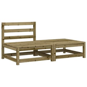 vidaXL Canapé de jardin sans accoudoirs repose-pieds bois pin imprégné