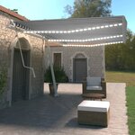 vidaXL Auvent automatique capteur de vent LED 600x350 cm Bleu et blanc