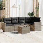 vidaXL Salon de jardin 6 Pièces avec coussins gris clair résine tressée