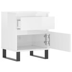 vidaXL Tables de chevet 2 Pièces blanc brillant 40x35x50 cm
