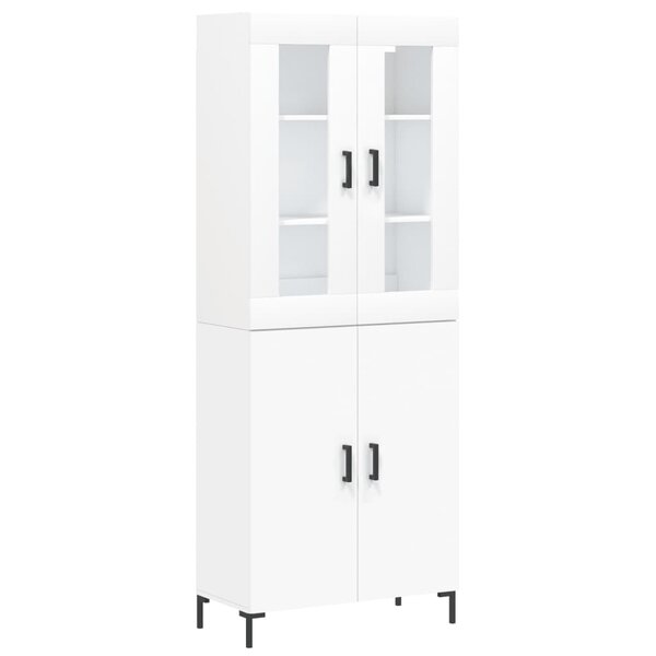 vidaXL Buffet haut Blanc 69 5x34x180 cm Bois d'ingénierie