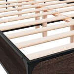 vidaXL Cadre de lit chêne marron 140x190 cm bois d'ingénierie et métal