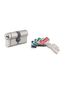 THIRARD - Cylindre de serrure double entrée T2  40x40mm  nickel  anti-arrachement  anti-perçage  5 clés SANS Fonction urgence