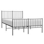 vidaXL Cadre de lit métal sans matelas avec pied de lit noir 120x200cm