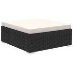 vidaXL Salon de jardin 8 Pièces avec coussins résine tressée noir