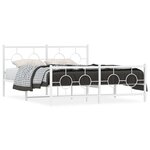 vidaXL Cadre de lit métal avec tête de lit/pied de lit blanc 160x200cm