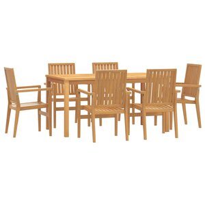 vidaXL Ensemble à manger de jardin 7 Pièces Bois de teck solide