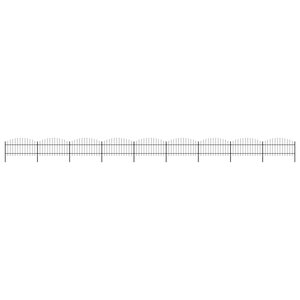 vidaXL Clôture de jardin à dessus en lance Acier (1-1 25)x15 3 m Noir