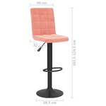 Vidaxl tabouret de bar rose velours