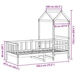 vidaXL Lit de jour avec toit blanc 90x190 cm bois de pin massif