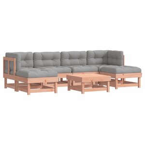 vidaXL Salon de jardin 7 Pièces avec coussins bois massif douglas
