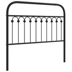 vidaXL Tête de lit métal noir 107 cm