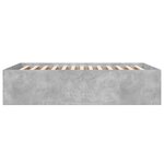 vidaXL Cadre de lit gris béton 120x190 cm bois d'ingénierie