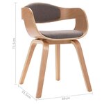 vidaXL Chaises à manger lot de 4 bois courbé et tissu taupe
