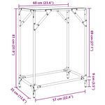 vidaXL Table console avec dessus en verre transparent 60x35x81cm acier