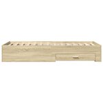 vidaXL Cadre de lit et tiroirs chêne sonoma 90x190cm bois d'ingénierie